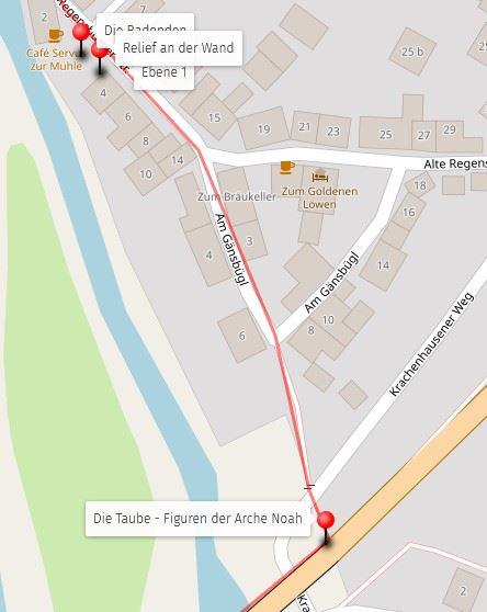 Skizze: von der Mühle zur Naab-Brücke